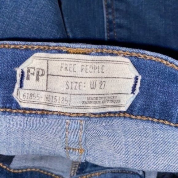 Free People Shark Bite Raw Hem Skinny Jeans Size 27 - Picture 8 of 9